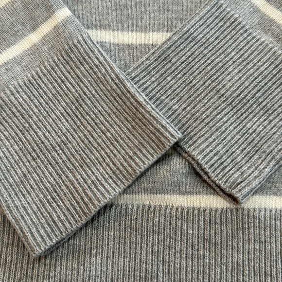 Grey sweater with white stripes. It’s still like new. Size Medium - Picture 4 of 5